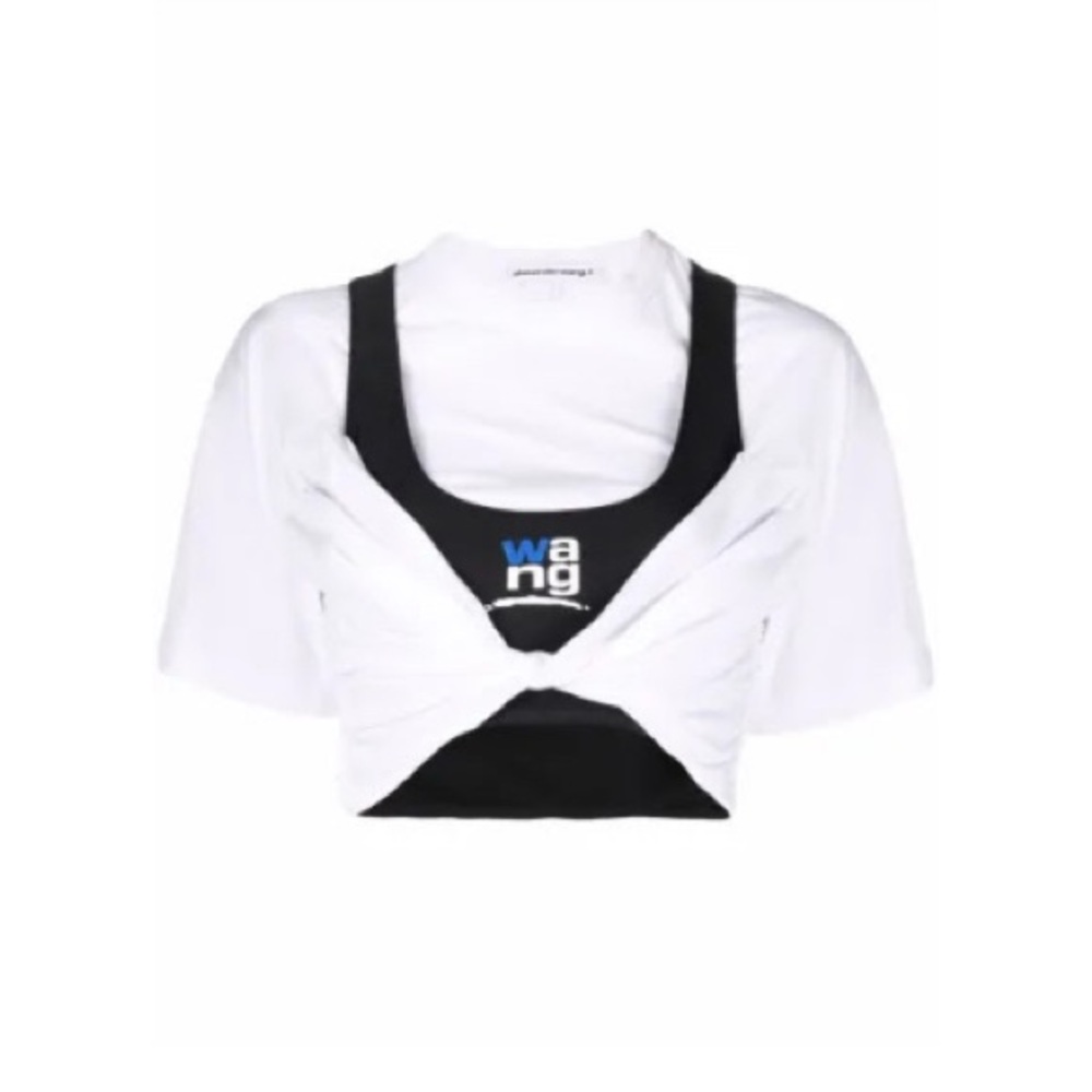 ALEXANDER WANG twist-detail crop T-shirt Women's Top